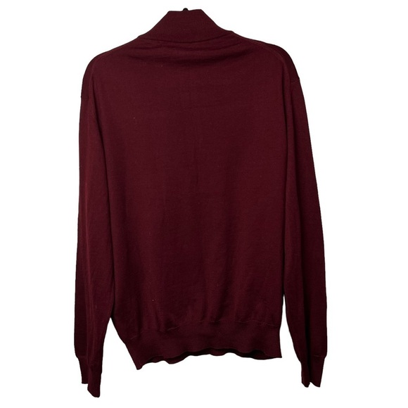 Burgundy 1/4 Zip Sweater Mens Size XL 50% Wool 50% Acrylic Italy BY Linea Rosso - Picture 7 of 7